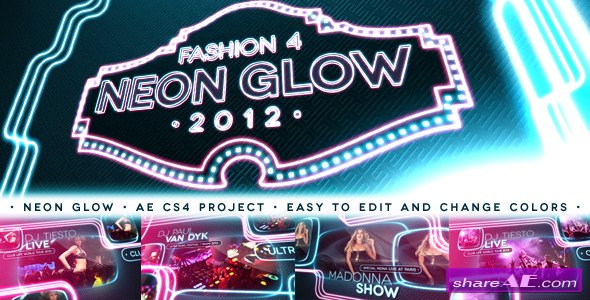 Videohive Fashion 4 - Neon Glow  After Effects Project