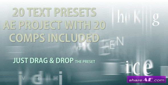 Text Presets - 20 text animation presets - After Effects Project (Videohive)