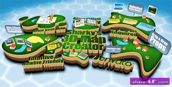 Sharky's 3D Map Creator V1.0 - After Effects Project (Videohive)
