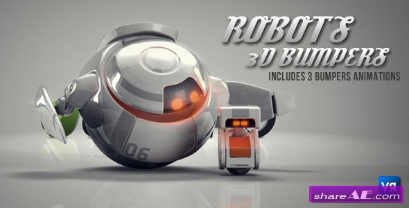 Robots 3D logo bumpers - After Effects Project (Videohive)