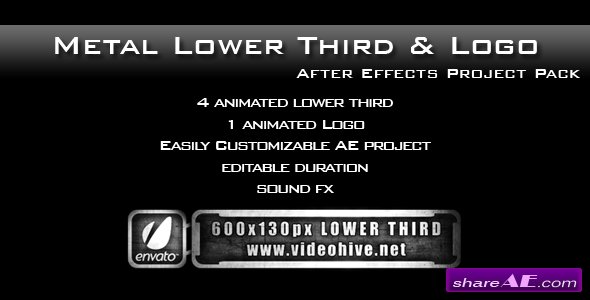 Metal Lower Third & Logo AE Project PACK - After Effects Project (Videohive)