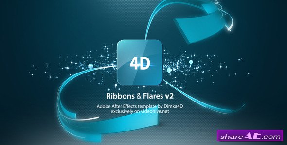 Ribbons & Flares Logo Reveal v2 - After Effects Project (Videohive)
