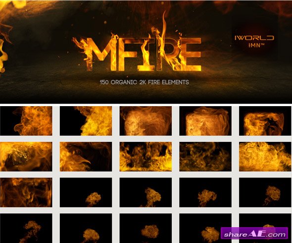 motionVFX: mFire - 150 Organic 2K Fire Elements