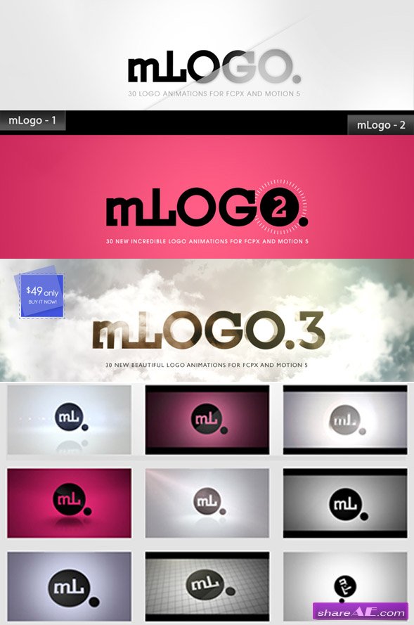 motionVFX - mLogo 1, 2 & 3 for Motion 5 and Final Cut Pro X