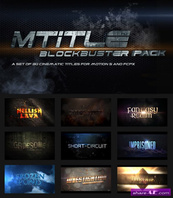 motionVFX - mTitle Blockbuster Pack For Apple Motion 5 and Final Cut Pro X