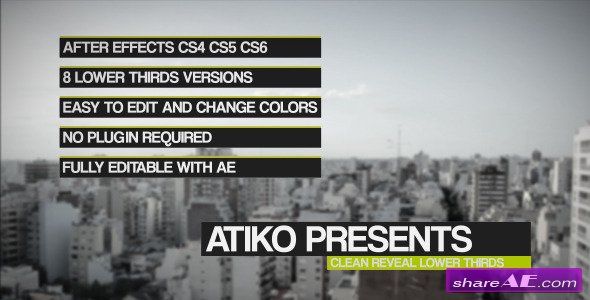 Clean Reveal Lower Thirds - After Effects Project (Videohive)