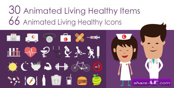 Living Healthy Infographics - After Effects Project (Videohive)