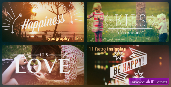 Typography titles | 11 Retro Insignias - After Effects Project (Videohive)
