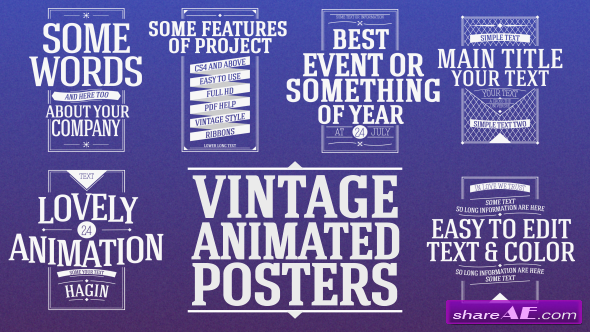 Animated Vintage Posters - After Effects Project (Videohive)