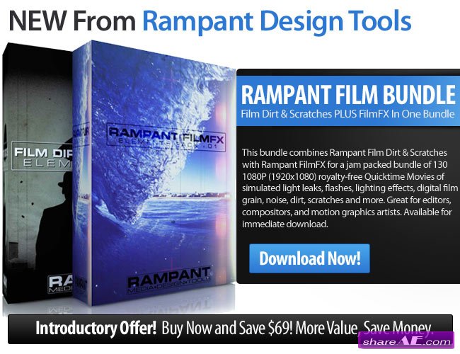 Rampant Film Bundle - Film Dirt & Scratches + FilmFX