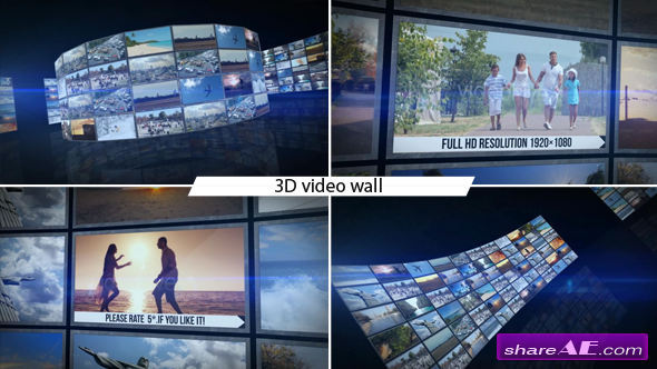 3D Video Wall - After Effects Project (Videohive)