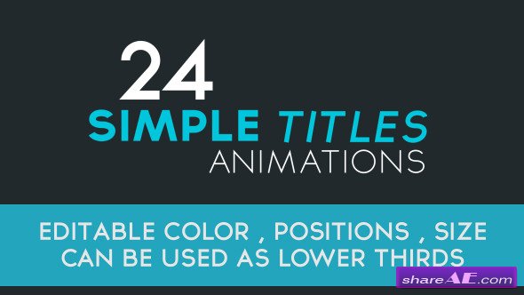24 Simple Title Animations - After Effects Project (Videohive)