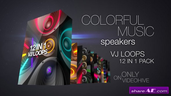 Colorful Music Speakers VJ Pack - Motion Graphic (Videohive)