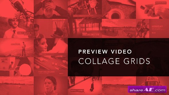 Preview Video Screen Collage Grids - After Effects Project (Videohive)