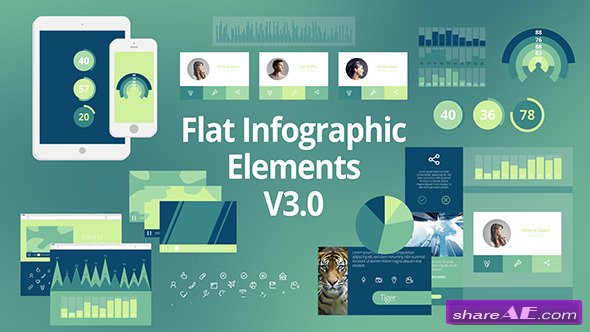 Flat Infographic Elements V3.0 - After Effects Project (Videohive)