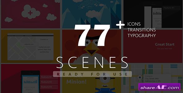 77 Ready For Use Scenes - After Effects Project (Videohive)