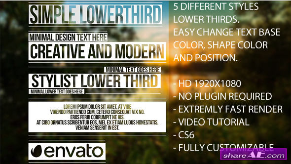 Videohive Simple Lower Thirds - After Effects Project