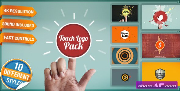 Videohive Touch Logo Pack - Flat Interactive Media Reveals - After Effects Project