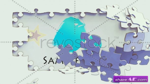 RevoStock Cartoon Puzzle Breaking Logo Reveal - After Effects Project