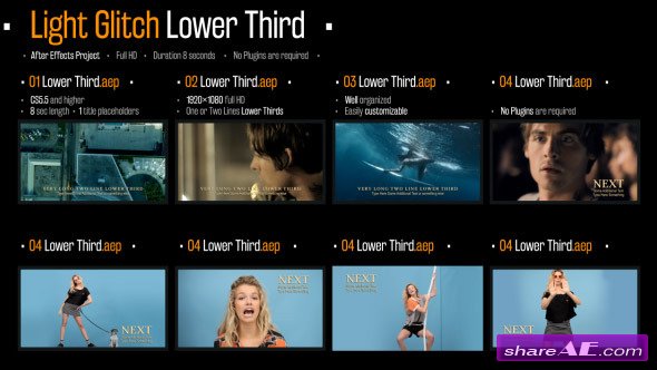 Videohive Light Glitch Lower Third - After Effects Project