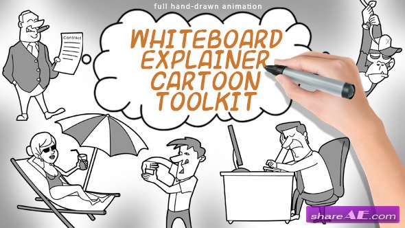 Videohive Whiteboard Explainer Cartoon Toolkit - After Effects Project
