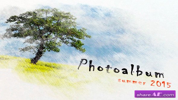 Videohive Pencil Watercolor Photo Album - After Effects Project