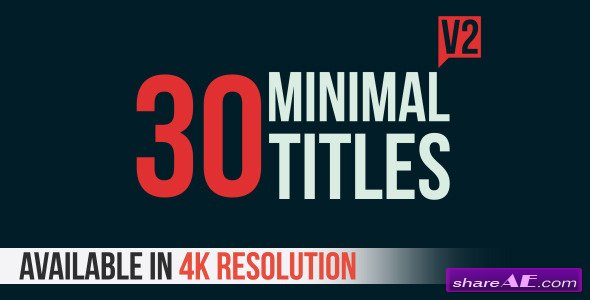 Videohive 30 Minimal Titles V2 - After Effects Project
