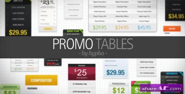 Videohive Promo Tables