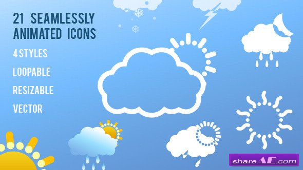 Videohive 21 Animated Weather Icons