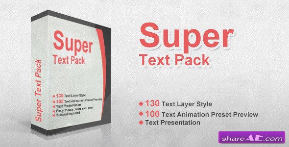 Videohive Super Text Pack - After Effects Preset