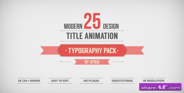 Videohive 25 Design Titles Animation - Typography Pack