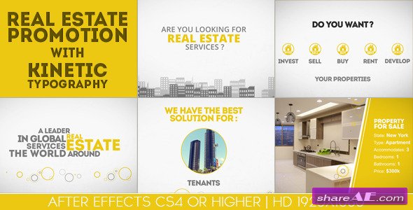 Videohive Real Estate Promotion With Kinetic Typography