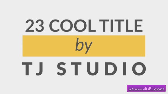 Videohive 23 cool Title Animations