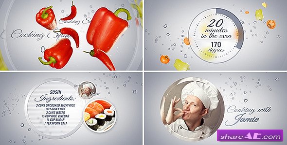 cooking intro tv show after effects templates download