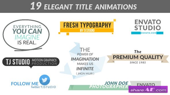 19 Elegant Title Animations - After Effects Templates (Videohive)
