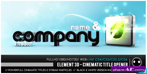 Videohive Element 3D - Cinematic Titles Opener - After Effects Templates