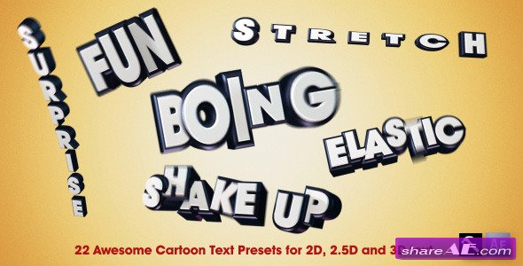 Videohive 22 Awesome Cartoon Text Presets -  After Effects Presets