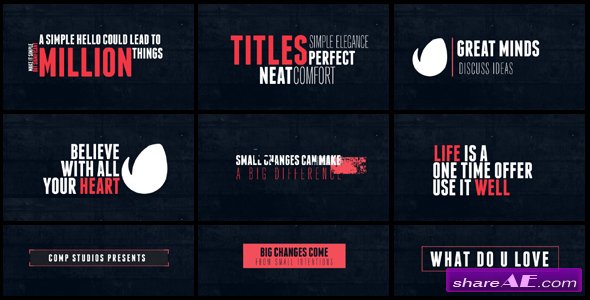 15 Minimal Titles - After Effects Templates (Videohive)