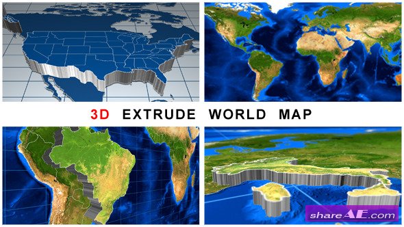 3D Extrude World Map - Videohive