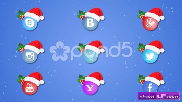 Social Icons Christmas - After Effects Templates (Pond5)