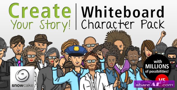 Create Your Story Whiteboard Character Pack - After Effects Project (Videohive)