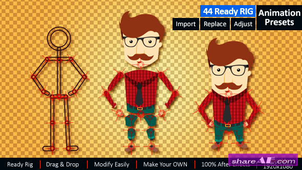 after effects rigged character download
