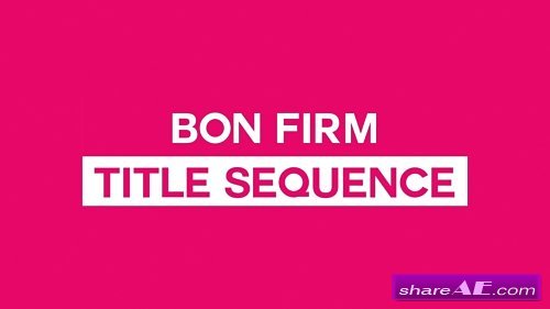 Bon Firm Flat Title Sequence - After Effects Project (Rocketstock)