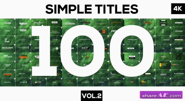 Videohive 100 Simple Titles and Lowerthirds Vol.2 - After Effects Templates