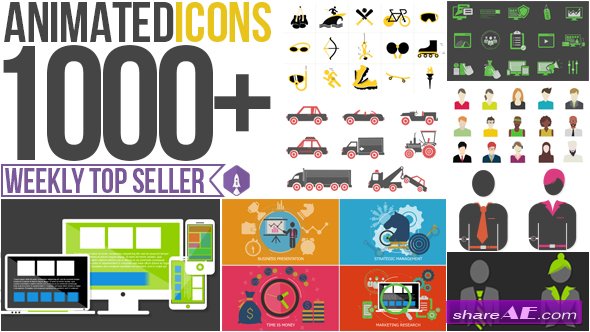 Animated Icons 1000+ - After Effects Project (Videohive)