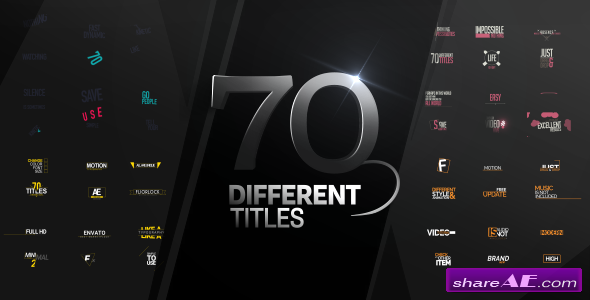 Videohive 70 Different Titles - After Effects Templates