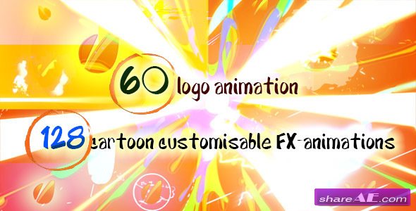 Videohive 60 Quick Cartoon Logo Reveal Pack &128 Cartoon FX in 9 Packs