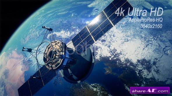 Videohive Communication Satellite Orbiting Earth - Motion Graphics