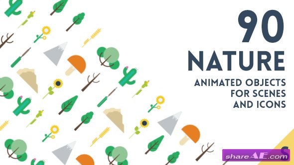 Videohive 90 Animated Nature Elements - After Effects Templates