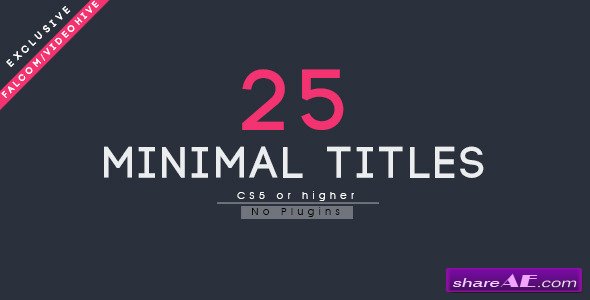 Videohive 25 Minimal Titles - After Effects Templates